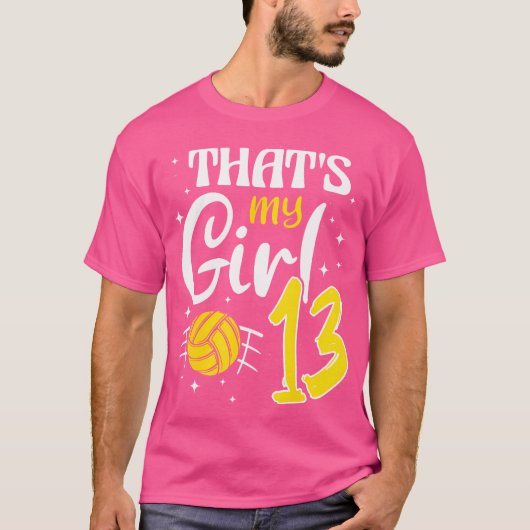 Dat is mijn meisje volleybal 13 t-shirt (Voorkant)