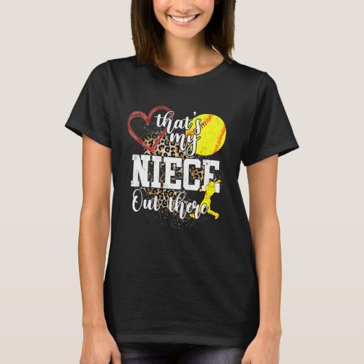 Dat is mijn nichtje daar, softbal tante oom t-shirt (Voorkant)