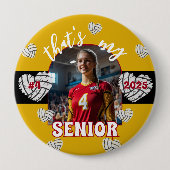 Dat is mijn Senior Volleybal Speler knop Ronde Button 4,0 Cm (Voorkant)