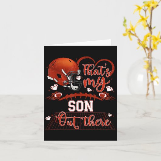 Dat is mijn zoon daar Buiten Grappige Voetbal Moed Kaart (Gele Bloem)