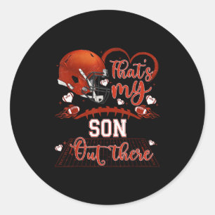Dat is mijn zoon daar Buiten Grappige Voetbal Moed Ronde Sticker