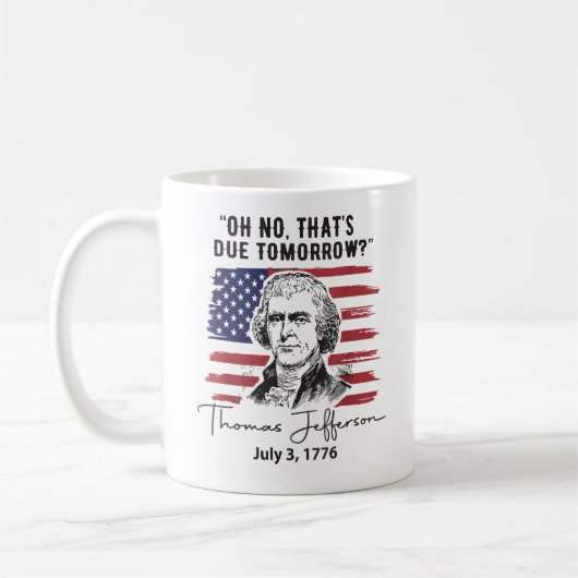 Dat is Morgen 4 Juli Thomas Jefferson Koffiemok (Links)