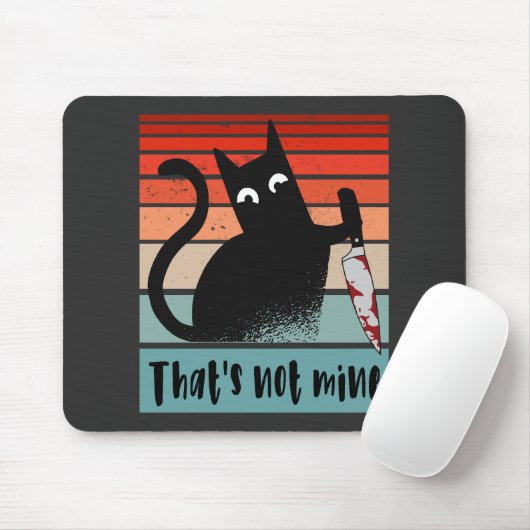 Dat is niet van mij, Innocent Cat met mes Briefkaa Muismat (Met muis)