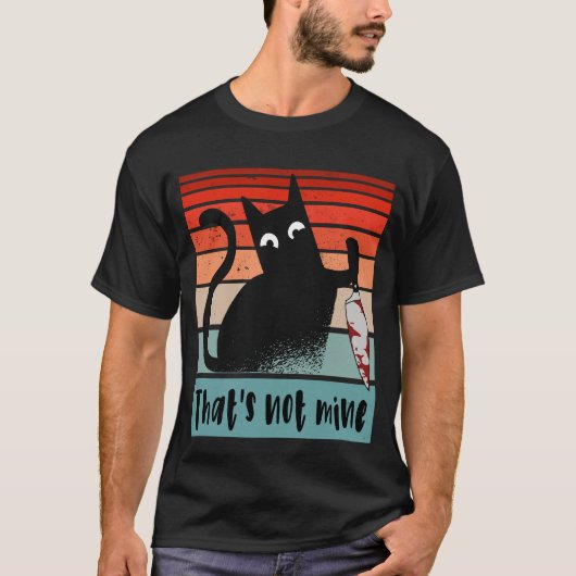 Dat is niet van mij, Innocent Cat met mes Briefkaa T-shirt (Voorkant)
