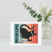 Dat is niet van mij, Innocent Cat met mes Briefkaart (Staand voorkant)