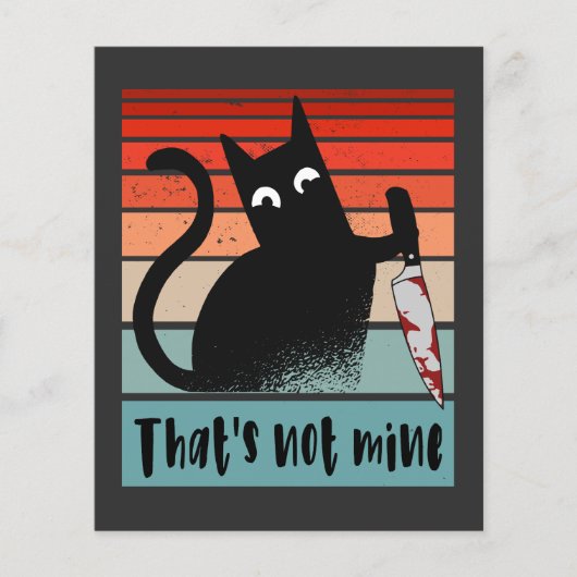Dat is niet van mij, Onschuldige Kat met mes Ansic Flyer (Voorkant)