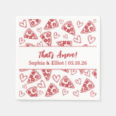 Dat is nog een hand getrokken pizza partij chique  servet (Voorkant)