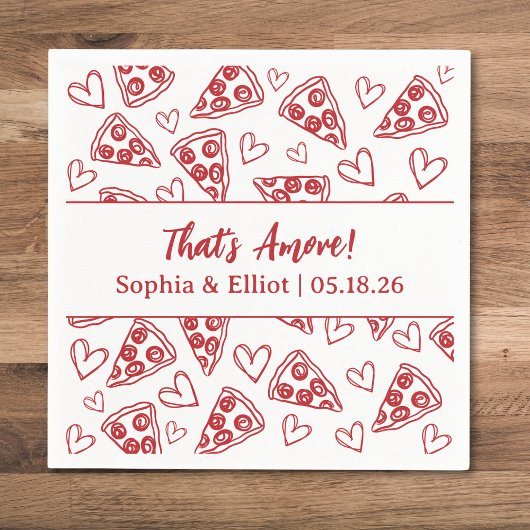 Dat is nog een hand getrokken pizza partij chique  servet