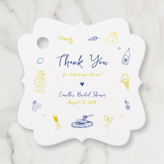 Dat is nog een handgetekend Italiaans Vrijgezellen Bedankjes Labels (Voorkant)