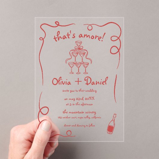 Dat is nog een handgetekende  grillige bruiloft acryl uitnodigingen (Insitu (Draagbaar))