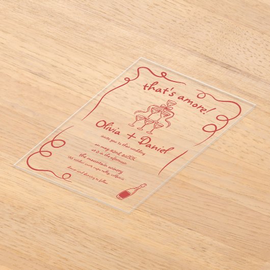 Dat is nog een handgetekende  grillige bruiloft acryl uitnodigingen (Laagn)