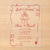 Dat is nog een handgetekende  grillige bruiloft acryl uitnodigingen (Voorkant)