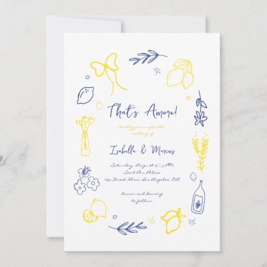 Dat is nog een handgetekende Italiaanse citroen br Kaart (Voorkant)