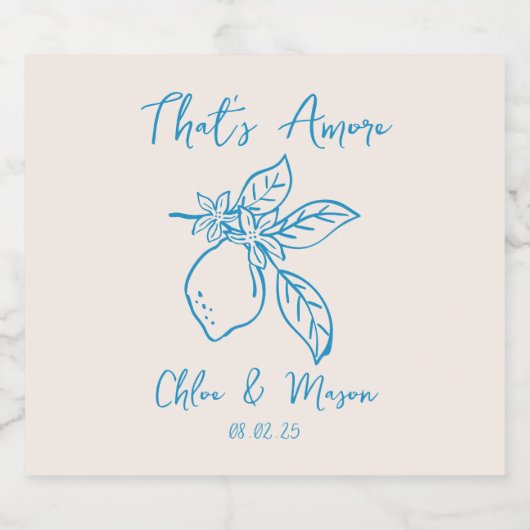 Dat is nog een handgetekende Italiaanse citroen br Sparkling Wijnetiket (Enkel label)