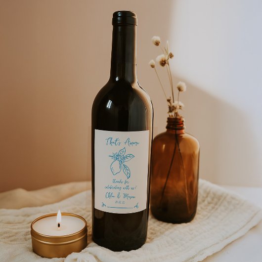 Dat is nog een handgetekende Italiaanse citroen br Wijn Etiket