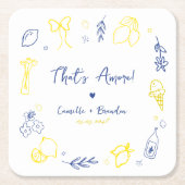 Dat is nog een handgetekende Italiaanse verlovings Kartonnen Onderzetters (Voorkant)