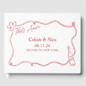 Dat is nog een handgetekende Italië Custom Red Wed Gastenboek (Voorkant)