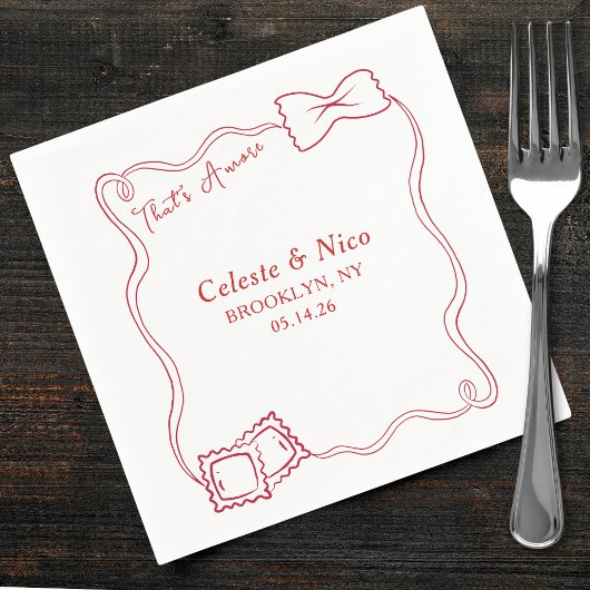 Dat is nog een handgetekende pastarode Italiaanse  Servet