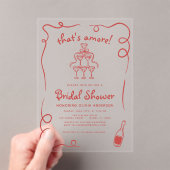 Dat is nog een Italiaans handgetekend rood Vrijgez Acryl Uitnodigingen (Insitu (Draagbaar))