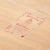 Dat is nog een Italiaans handgetekend rood Vrijgez Acryl Uitnodigingen (Laagn)