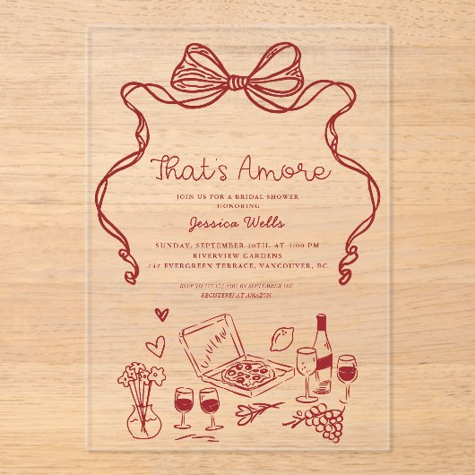 Dat is nog een Italiaans Vrijgezellenfeest Acryl Uitnodigingen (Voorkant)