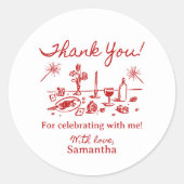 Dat is nog eens geïllustreerd Dank u Ronde Sticker (Voorkant)