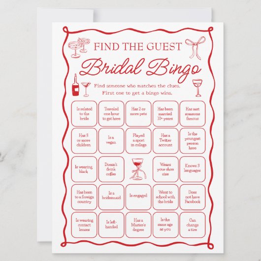 Dat is nog meer Vind de gast bruids bingo spel Kaart (Voorkant)