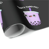 Dat is Taroffic Funny Boba Tea Pun Dark BG Cadeaupapier (Rol Hoek)