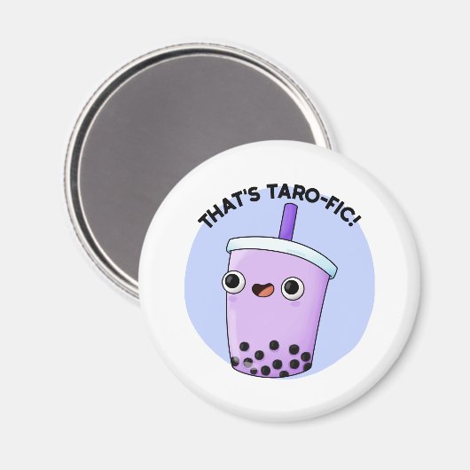 Dat is Taroffic Funny Boba Tea Pun Magneet (Voorkant / Achterkant)