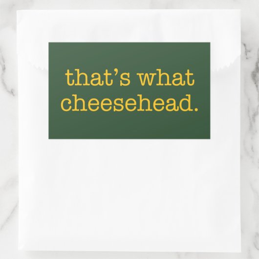 Dat is wat Cheesehead Rechthoekige Sticker (Tas)
