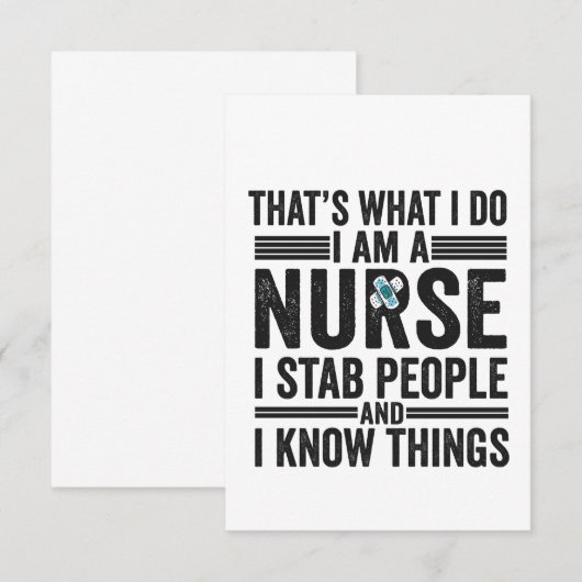 Dat is wat ik doe als verpleegster... ik ben een v bedankkaart (Voorkant / Achterkant)