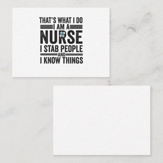 Dat is wat ik doe als verpleegster... ik ben een v notitiekaartje (Voorkant / Achterkant)