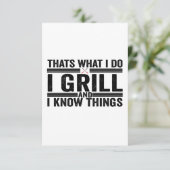 Dat is wat ik doe, grill en ik weet dingen die pap bedankkaart (Staand voorkant)