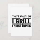 Dat is wat ik doe, grill en ik weet dingen die pap bedankkaart (Voorkant / Achterkant)