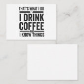 Dat is wat ik doe ik Drink Coffee Funny Caffeine Notitiekaartje (Voorkant / Achterkant)