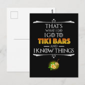 Dat is wat ik doe - ik ga naar Tiki Bars Briefkaart (Voorkant / Achterkant)