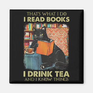 Dat is wat ik doe, ik lees boeken, ik drink thee e magneet