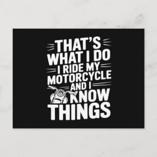 Dat is wat ik doe, ik rijd op mijn motorfiets en i briefkaart
