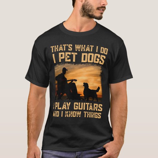 Dat is wat ik doe met honden die ik gitaar speel e t-shirt (Voorkant)