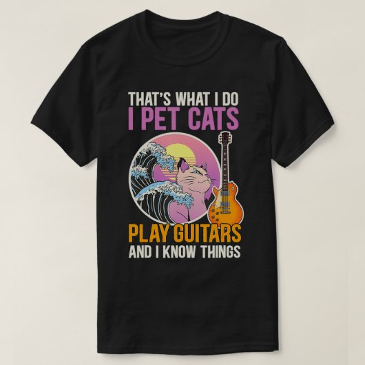 Dat is wat ik doe met katten die gitaren spelen Fu T-shirt (Design voorkant)