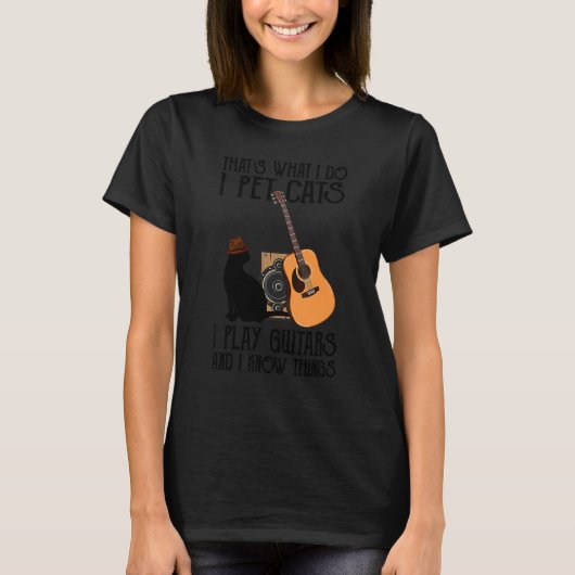 Dat is wat ik doe met katten die ik gitaren speel t-shirt (Voorkant)