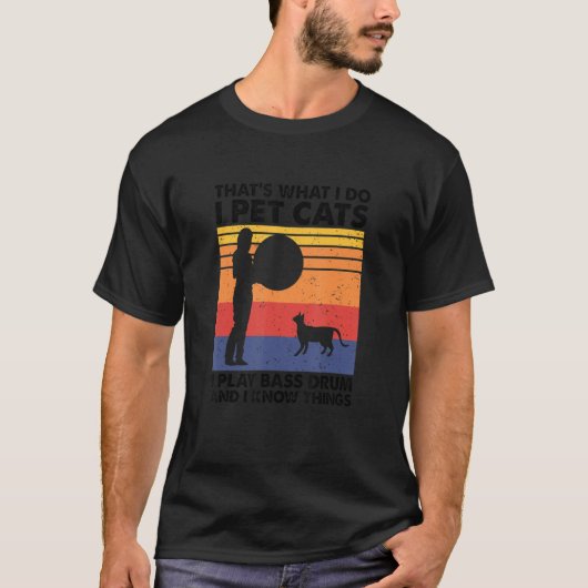 Dat is wat ik doe met katten die ik speel met bas  t-shirt (Voorkant)