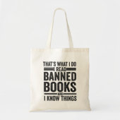 Dat is wat ik lees van verboden boeken.. grappig l tote bag (Voorkant)