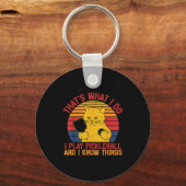 Dat is wat kattenliefhebbers paddleballspeler doen sleutelhanger (Voorkant)