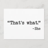 Dat is wat ze citaat zei briefkaart (Voorkant)