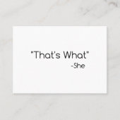 Dat is wat ze zei visitekaartje (Voorkant)