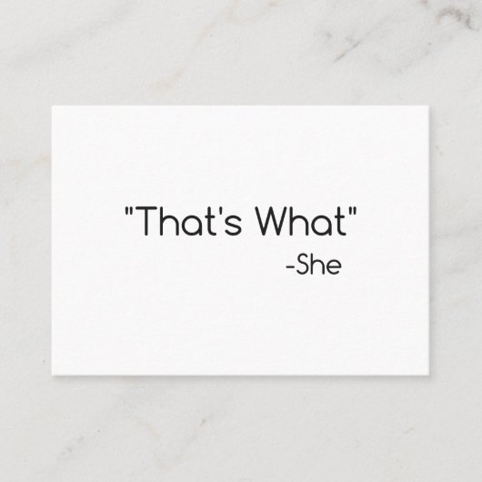 Dat is wat ze zei visitekaartje (Voorkant)