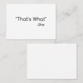 Dat is wat ze zei visitekaartje (Voorkant / Achterkant)