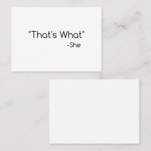 Dat is wat ze zei visitekaartje (Voorkant / Achterkant)