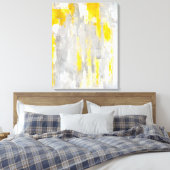 'Dat is willekeurige' grijze en gele Abstracte kun Canvas Afdruk (Insitu (Slaapkamer))